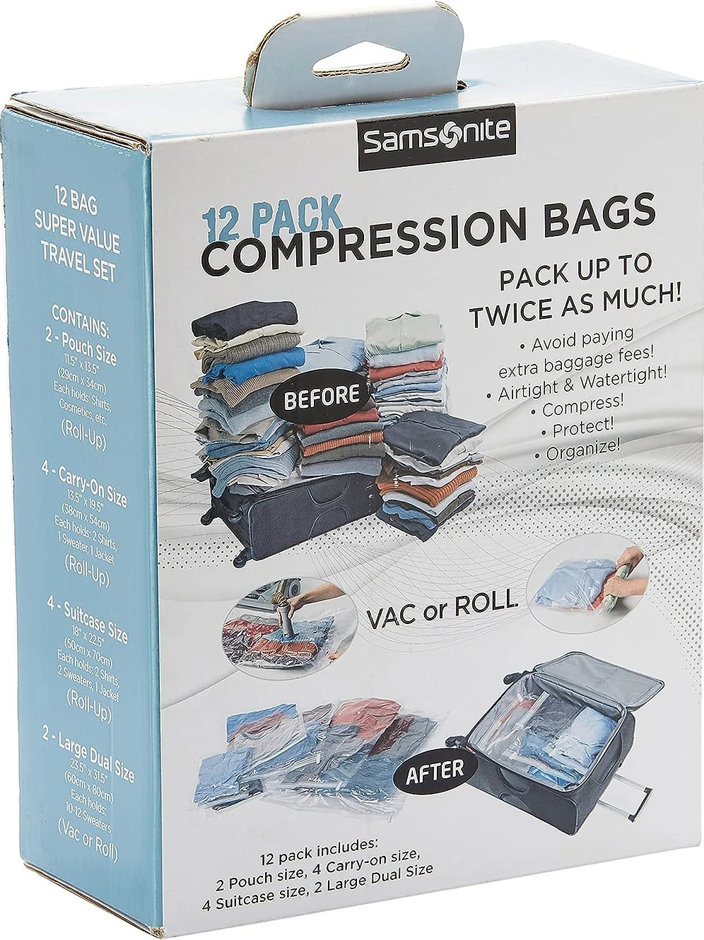 Samsonite 12 Pack Compression Bags 3 Samsonite 12 Pack Compression Bags