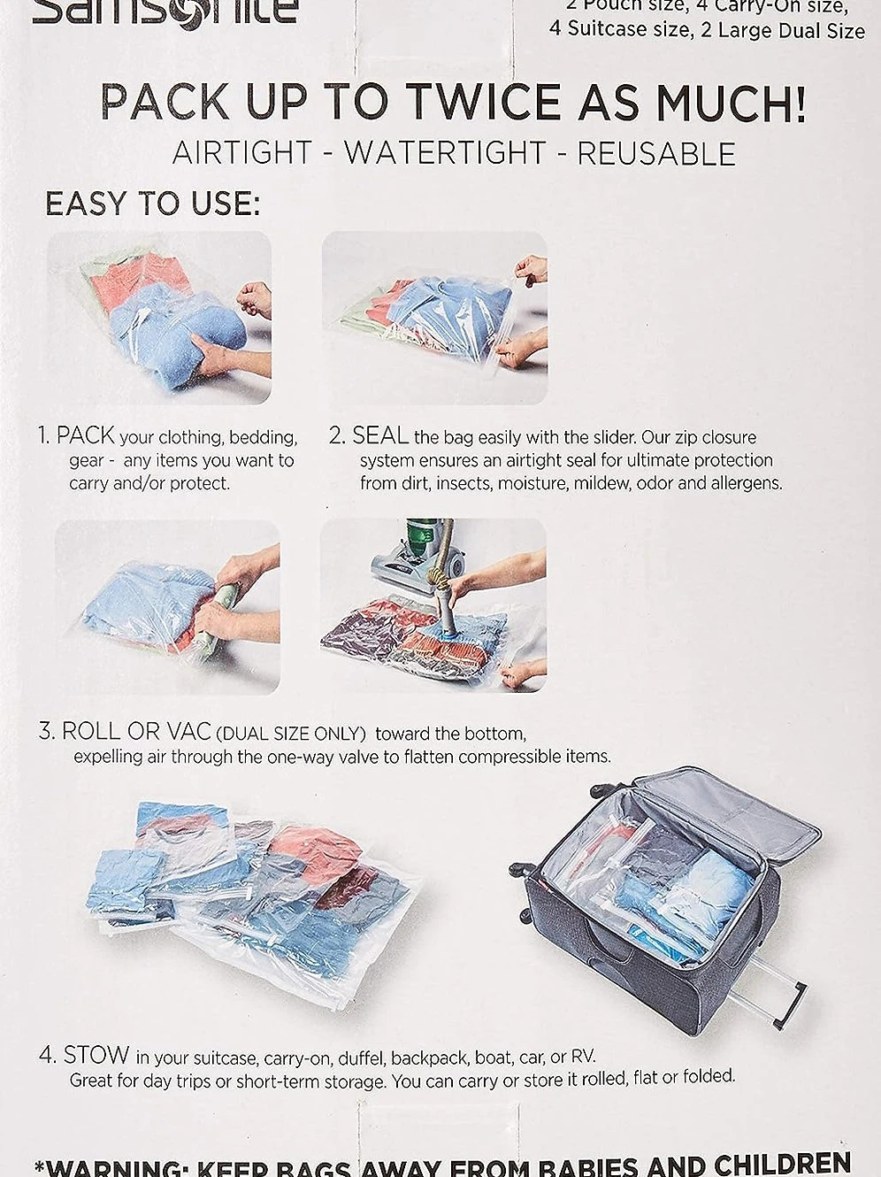 Samsonite 12 Pack Compression Bags 4 Samsonite 12 Pack Compression Bags - Image 2