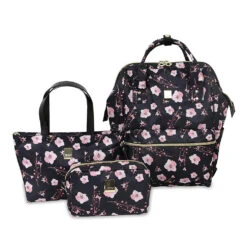 J World Posy 3 Piece Collection Backpack With Tote & Pouch